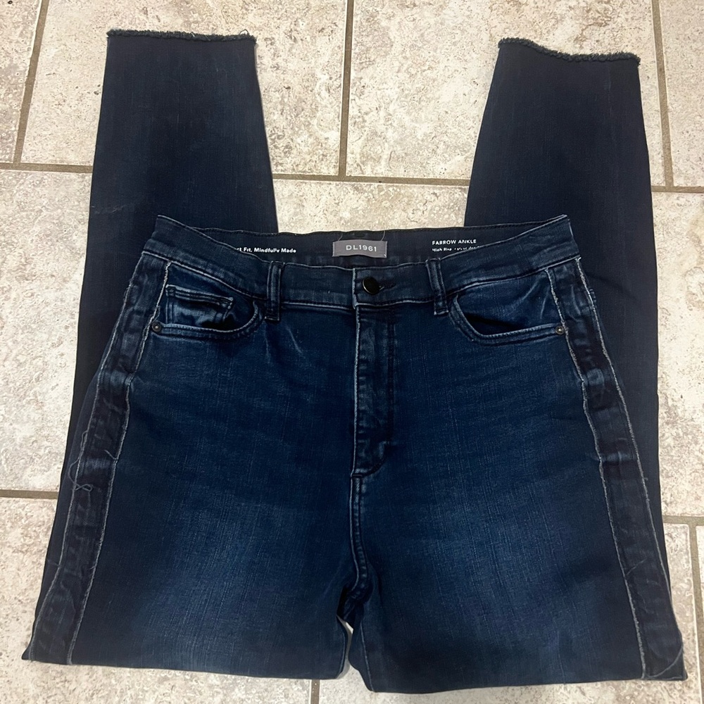 DL1961 Farrow High Rise Instasculpt Skinny Women's Midnight Blue Ankle Jeans